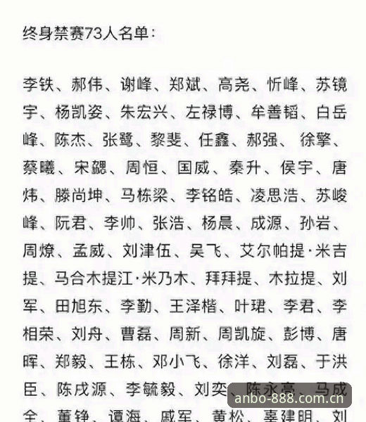 ANBO体育官网评测 资深用户解析足协第三批禁足名单:从安博体育官网看中国足球反腐风暴的实战启示